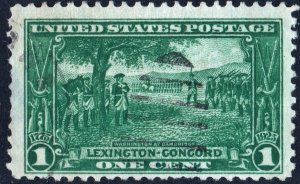 SC#617 1¢ Lexington-Concord Single (1925) Used