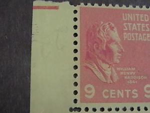 U.S.# 814-MINT/NEVER HINGED---LL- PLATE # BLOCK 4-PREXIE SERIES-1938