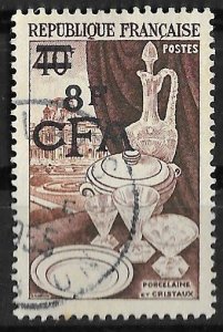 France-Reunion # 303   CFA on Porcelain Ceramics (1)  VF Used