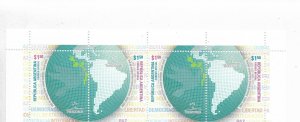 ARGENTINA 2010 MERCOSUR DACADE OF PEACE BASED ON CULTURE MAP  2 PAIRS MNH