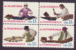 1717-20 Revolutionary War Civilian Skills MNH block of four