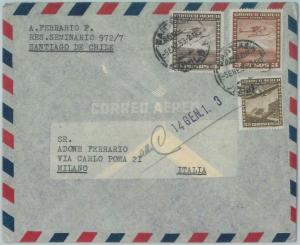 81519 - CHILE - POSTAL HISTORY -   AIRMAIL  COVER to ITALY  1953