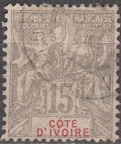 Ivory Coast #8 F-VF  Used CV $5.75 (A16798)