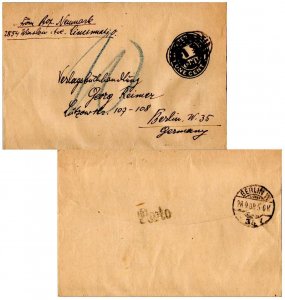 United States U.S. Postal Stationery 1c Franklin Oval Die Wrapper 1908 Cincin...