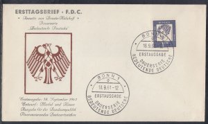 Germany Scott 838 FDC - 1961 Portrait Definitive