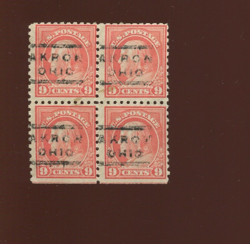 471 Franklin Perf 10 Used Block of 4 Stamps (By 951)