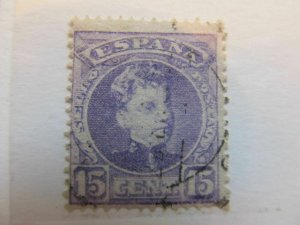 Spain Spain España Spain 1902 King Alfonso XIII 15c fine used stamp A5P1F109-