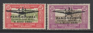 New Caledonia, Scott 180-181 (Yvert PA1-PA2), MLH, signed Kessler