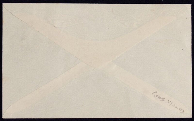 AUSTRALIA 1943 Kerang-Melbourne? intermediate First Flight Cover. AAMC 964a