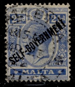 Malta #90 Self Government Overprint Issue Used