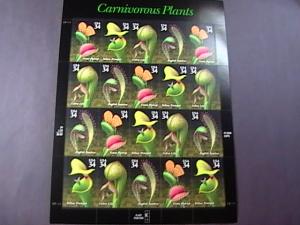 U.S.# 3528-3531(3531a)-MINT/NH--PANE OF 20---CARNIVOROUS PLANTS--2001