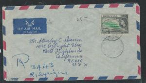 DOMINICA  (P0312B) QEII 1993  $1.20 MANUSCRIPT REG   TO USA