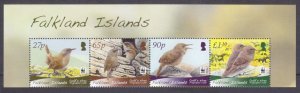 2009 Falkland Islands 1082-1085strip+Tab WWF / Birds 10,00 €