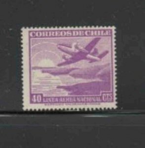 CHILE #C137 1954 60c PLANE OVER MOUNTAIN MINT VF NH O.G