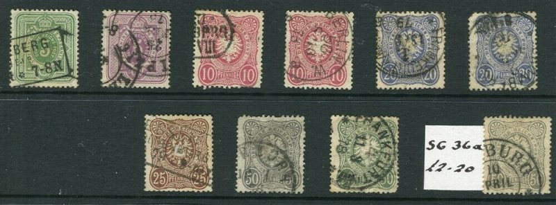 GERMANY; 1875-79 early classic Pfennige issue small used group