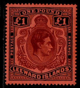 LEEWARD ISLANDS GVI SG114, £1 brown-purple & black/red, M MINT. Cat £375. 