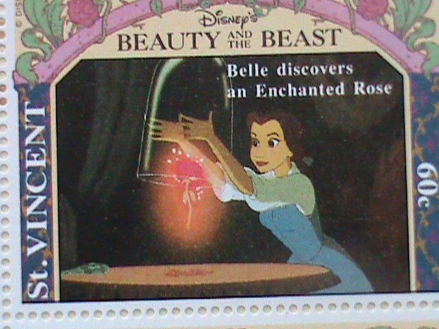 ST.VINCENT  STAMP -DISNEY CARTOON-BEAUTY AND THE BEAST MNH SHEET #2 VERY RARE