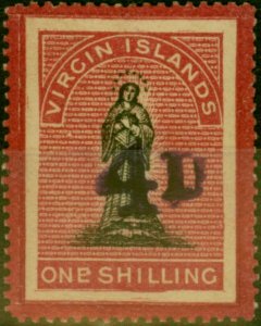 Virgin Islands 1888 4d on 1s Black & Rose-Carmine SG42 Fine MM-Variant 5