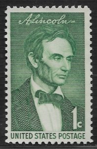 US #1113 1c Abraham Lincoln by George Healy ~ MNG