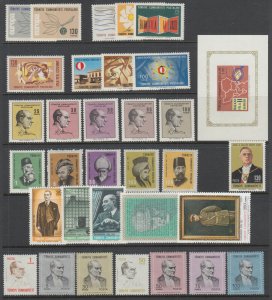 Turkey Sc 1665/1838 MLH. 1965-1970 issues, 10 cplt sets, VF