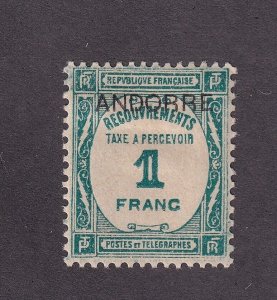 French Andorra Scott # J12 F-VF OG previously hinged cv $ 110 ! see pic !