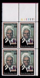 ALLY'S STAMPS US Plate Block Scott #2203 22c Sojourner Truth [4] MNH [STK]