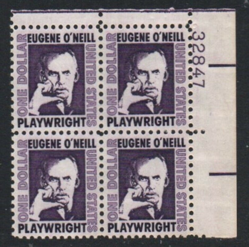 ALLY'S STAMPS US Plate Block Scott #1294 $1.00 Eugene O'Neill [4] MNH [UR32847]