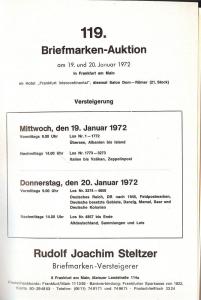 Steltzer: Sale # 119  -  119. Briefmarken-Auktion, Steltz...