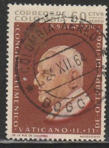 COLOMBIA C447, 60¢ POPE JOHN XXIII ISSUE. Used.F. (715)