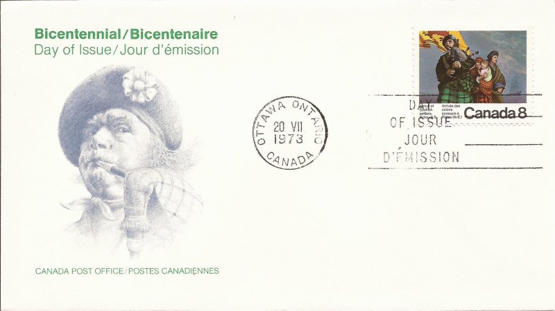 1973 Canada- FDC - Sc 619 - Scottish Settlers & Hector