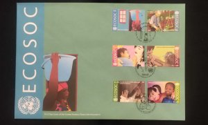 C) 2009. UNITED STATES. FDC. MULTIPLE UNITED NATIONS STAMPS. XF