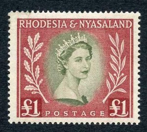 Rhodesia and Nyasaland SG15 One pound M/M Cat 45 pounds