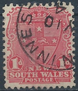 New South Wales 1897 - 1d red Die II wmk NSW crown - SG290 used