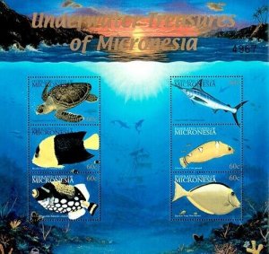 Micronesia 2001 - Fish Marine Life - Sheet of 6 Stamps - Scott #446 - MNH