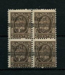 ?2-196 HALIFAX Medallion 2c block of 4, MNH PRECANCEL Cat $120 used Canada