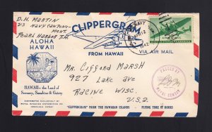 1942 CLIPPERGRAM From HAWAII with Letter & Censor Note 
