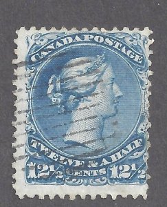 Canada # 28v USED 12 1/2c BLUE LARGE QUEEN BOTHWELL PAPER BS26209