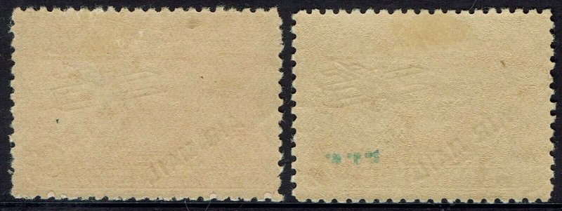 NEW GUINEA 1931 HUT AIRMAIL 2/- AND 5/- 