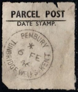 1946 Great Britain Parcel Post Date Stamp Pembury Turnbridge Wells Kent