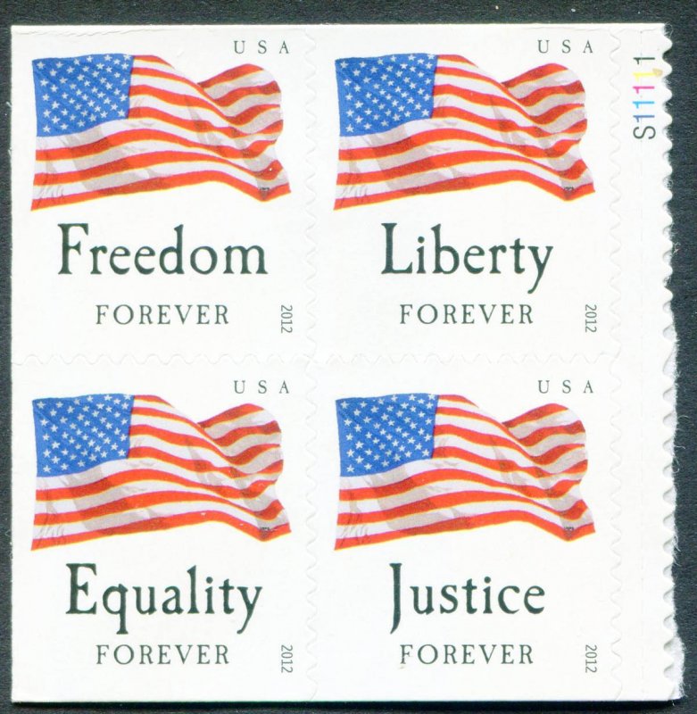 USA 4648a MNH Plate block of 4