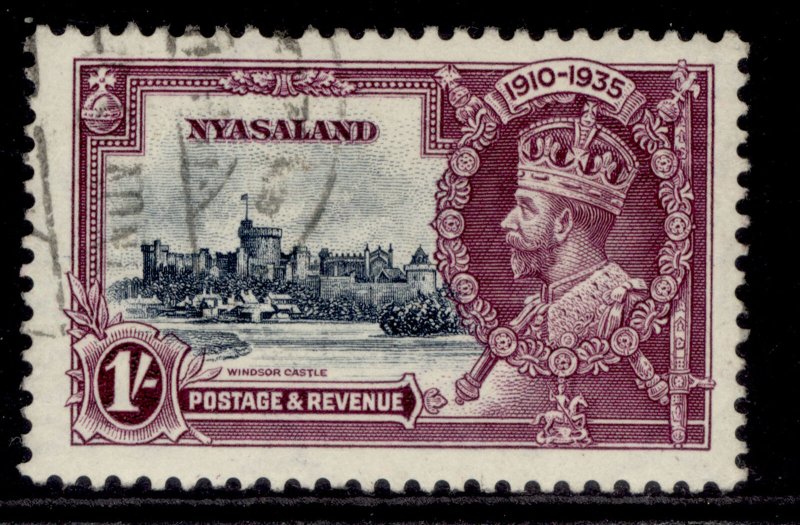 NYASALAND PROTECTORATE GV SG126, 1s slate & purple, FINE USED. Cat £55.