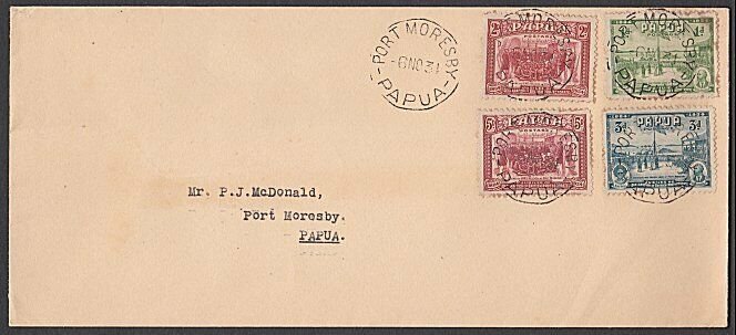 PAPUA 1934 Declaration set on FDC ex Port Moresby...........................L773