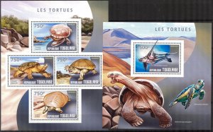 Togo 2014 Turtles Sheet + S/S MNH