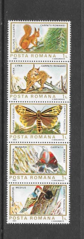 BIRDS - ROMANIA #3154 (row 1)  MNH