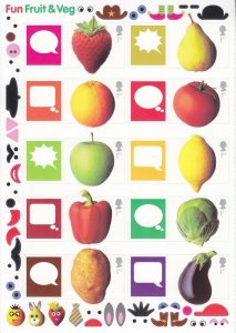 2009  - Fun Fruit & Veg -  Smilers Half Sheet - LS-029