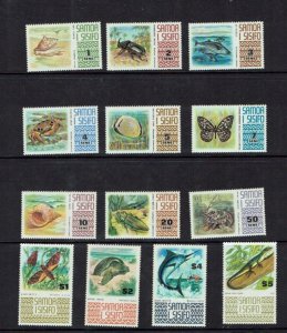 Samoa: 1972, Wildlife definitive, shellfish, fish, birds etc. MNH set