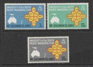 Solomon Is. - Scott 195-97 - Map of Sth Pacific -1969 - MNH - Set of 3 Stamps