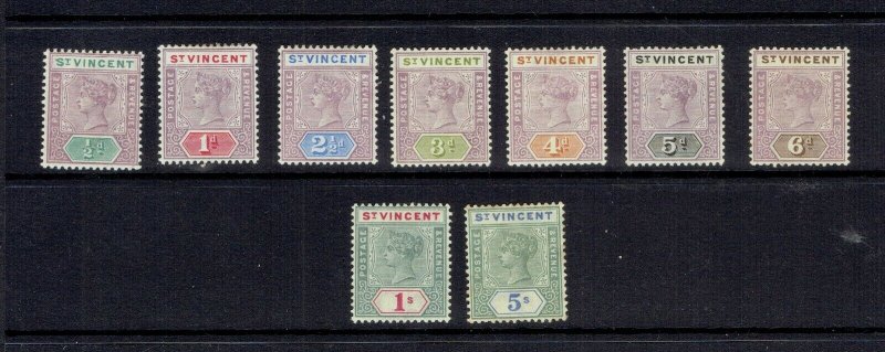 ST. VINCENT - 1898 QUEEN VICTORIA SET - SCOTT 62 TO 70 - MLH