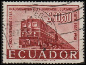 Ecuador 643 - Used - 50c Guayaquil-Quito Diesel Locomotive, 1958 (1958)