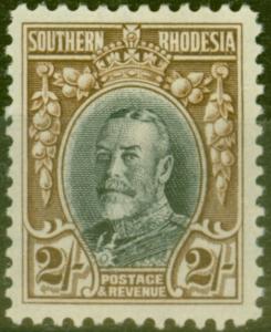 Southern Rhodesia 1933 2s Black & Brown SG25a P.11.5 V.F Lightly Mtd Mint